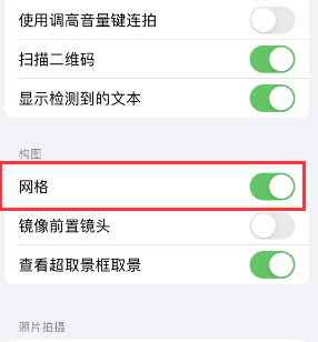 沂南苹果手机维修网点分享iPhone如何开启九宫格构图功能 